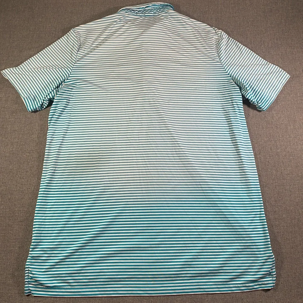 RLX Ralph Lauren Golf Polo Shirt Mens Size XL Blue Striped Performance